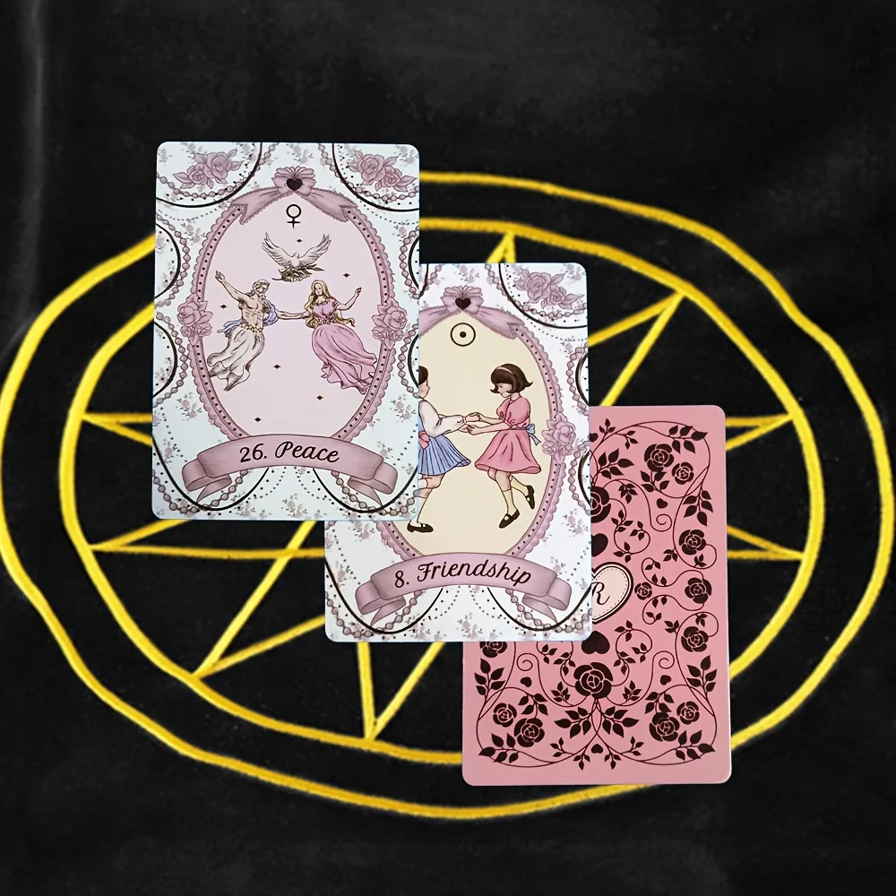 Rosebelle Oracle Cards with Zodiac Signs - 65-Card Portable Fortune Telling Game | Includes Electronic Guidebook