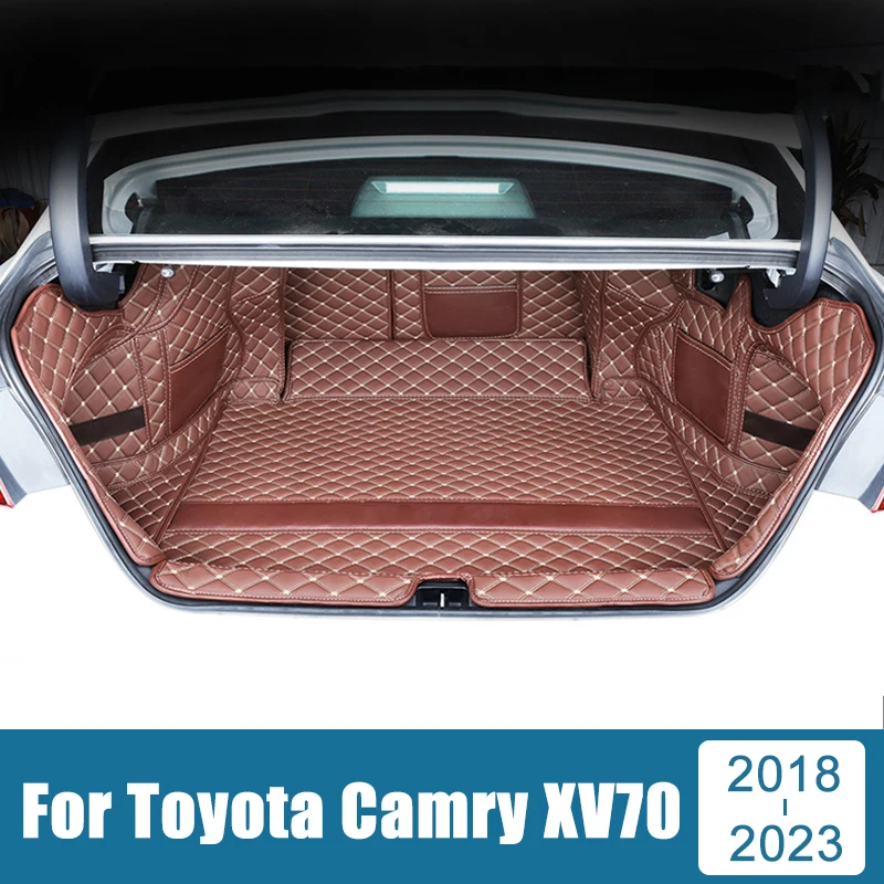 

High Quality Leather Car Trunk Mats For Toyota Camry XV70 2018-2020 2021 2022 2023 Cargo Liner Cover Pads Carpets Accessories