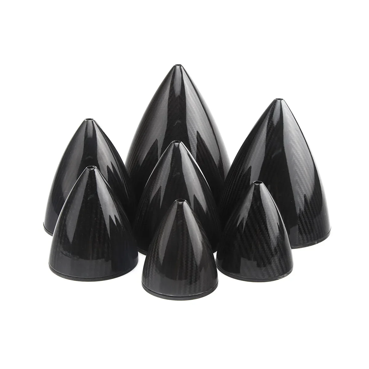 1Pc Carbon Fiber Spinner Cone Without Blade Cuts 1.75\'\' 2\'\' 2.5\'\' 3\'\' 3.5\'\' 4\'\' 4.5\'\' 5\'\' 6\'\' inch For RC Gas Airplane