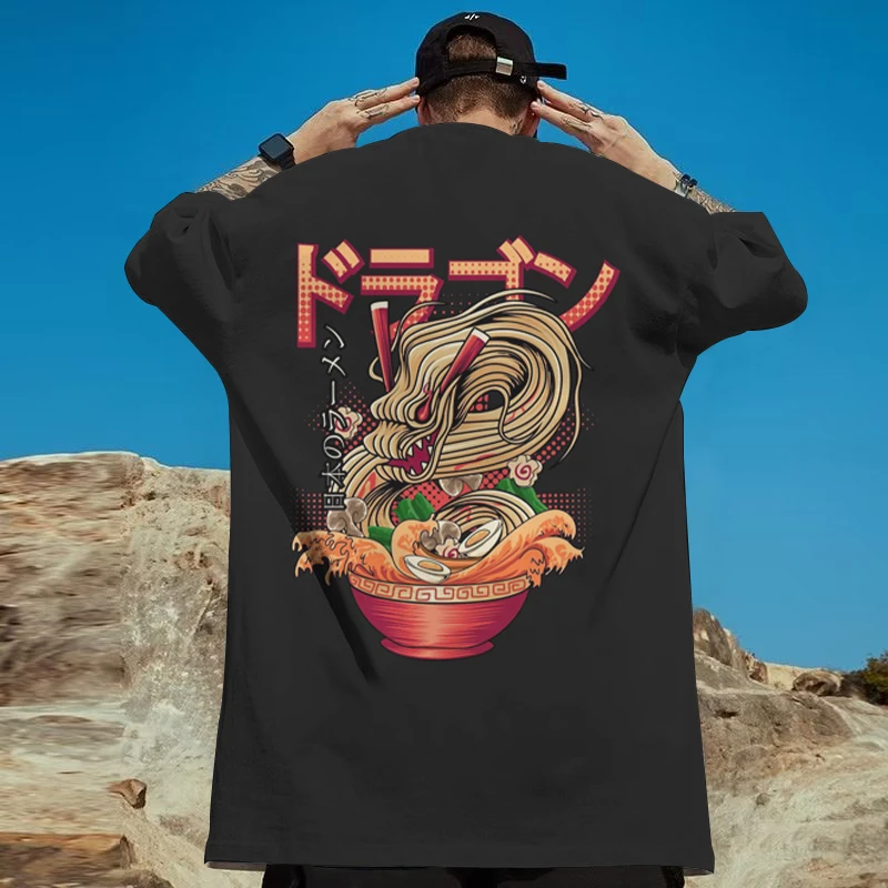 Camisetas manga corta para informales de hombre, ropa con estampado de dragón japonés 3d, de gran tamaño, Tops de calle Harajuku diarios