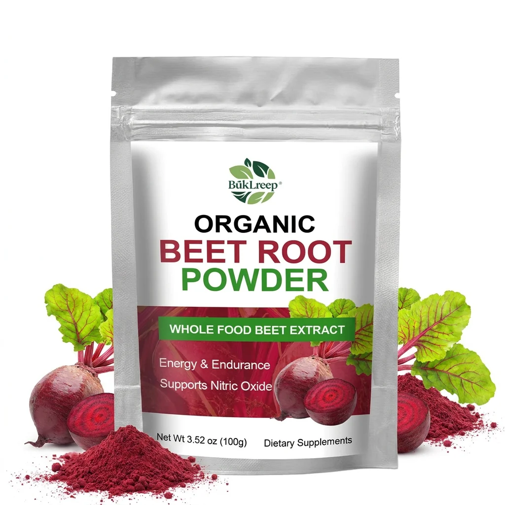 100% Organic Pure Beet Root Powder –Non-GMO, Rich in Nitric Oxide for Energy & Endurance Boost​ & Blood Flow Support Supplement