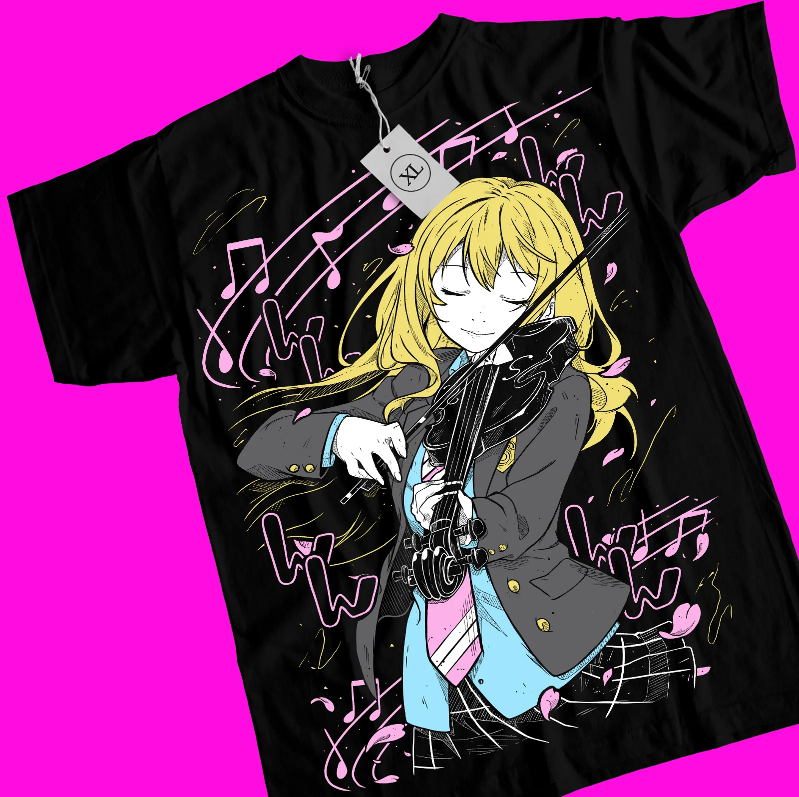 Kaori T-shirt Kousei Your Lie In April Anime kaori miyazono Music Shirt All Size