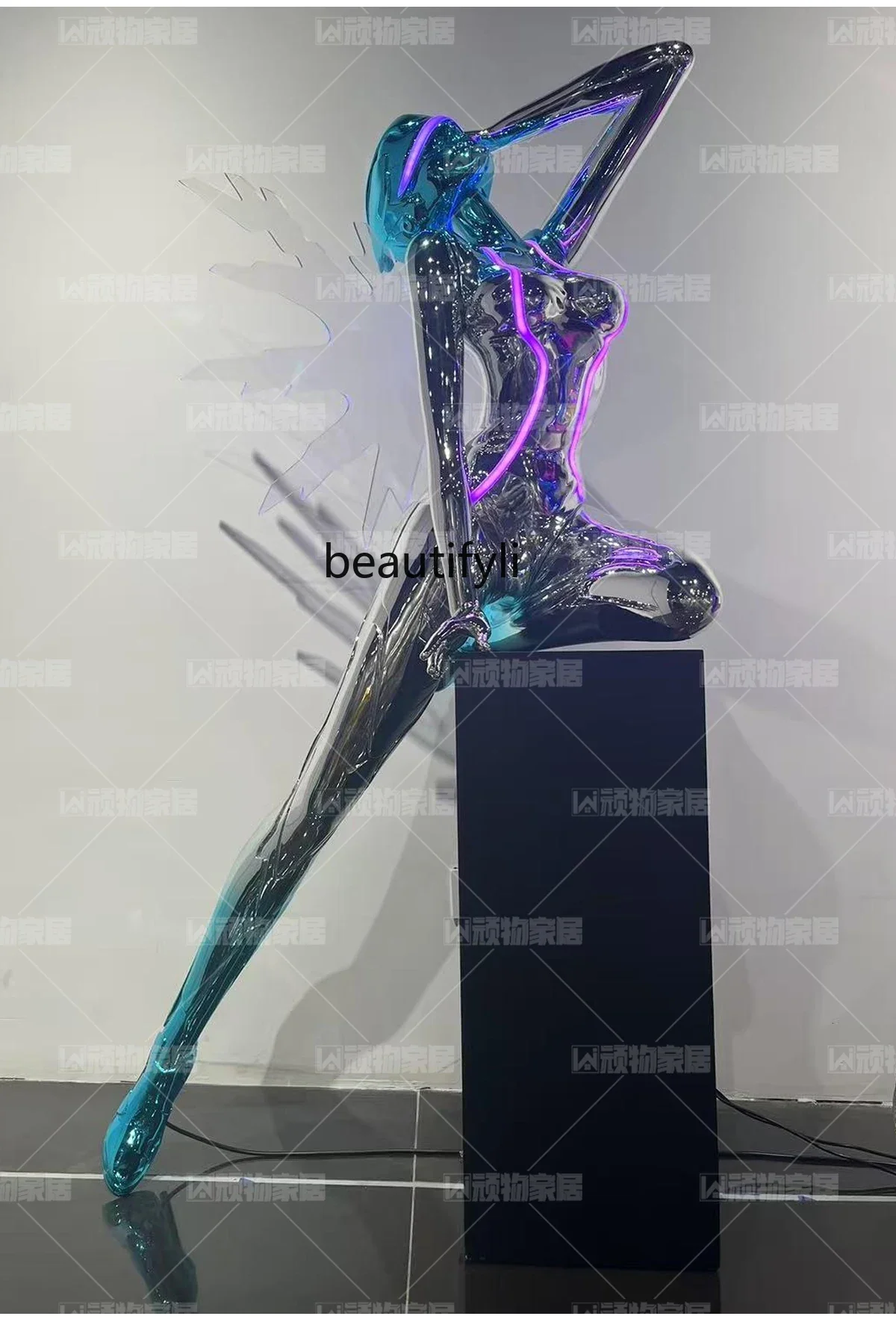 D178 Future Technology Goddess Mechanical Goddess Large Ornament Trendy Sculpture Bar KTV Fiberglass Floor Ornament