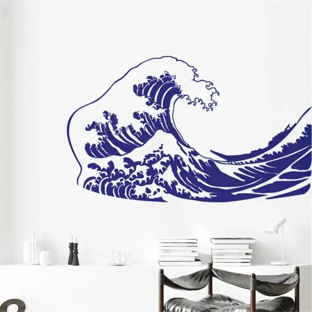 Wall Decals Huge The Great Wave Off Kanagawa Stickers Vinyl Ocean Sea Water Surfing Kids Room Playroom Decor Murals DW13630