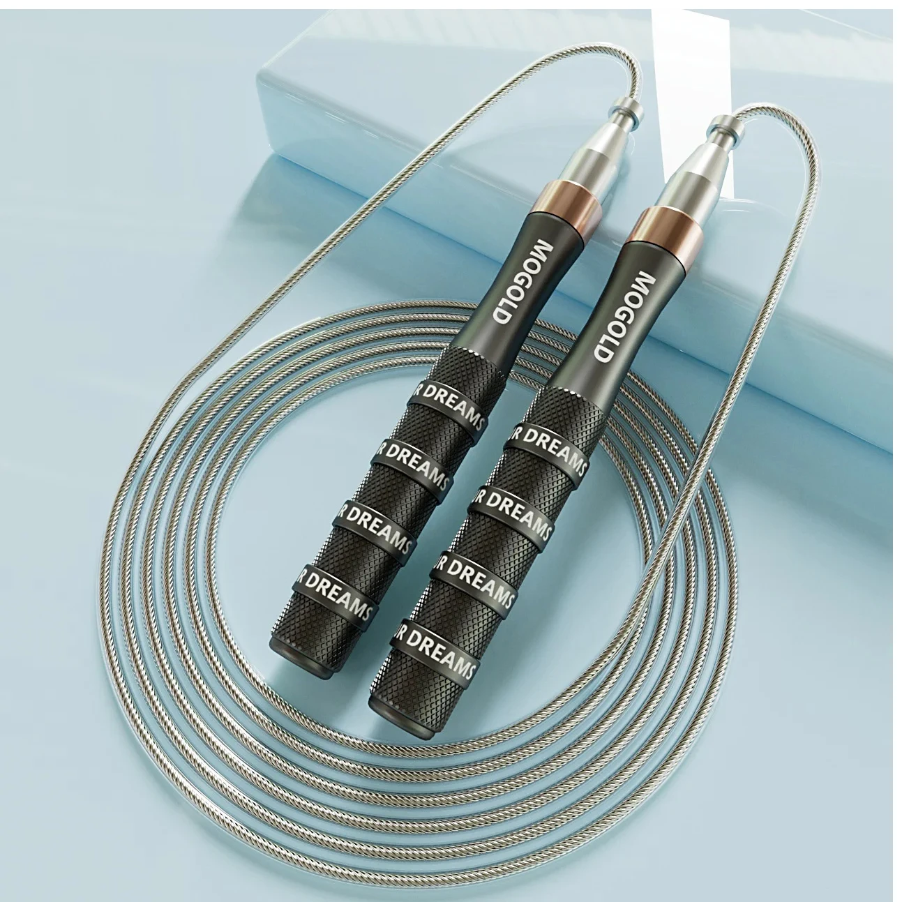

Self-Locking Bearing Skipping Rope, Suitable for Human Aerobics, Aluminum Alloy Handle, Adjustable Rope Length, Student Racing C