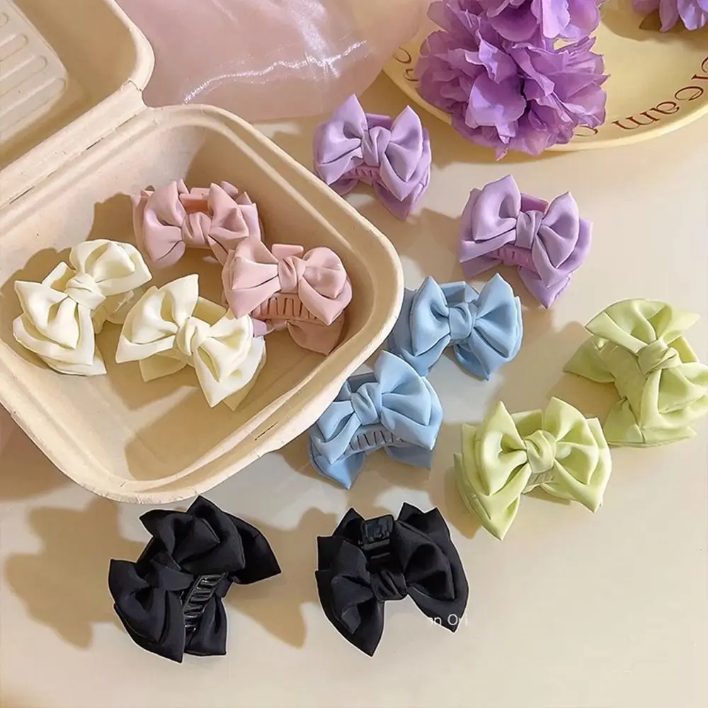 Simple Bowknot Hairpin Cloth Bow Barrettes Small Hair Claw Grap Clip Children Hair Clip