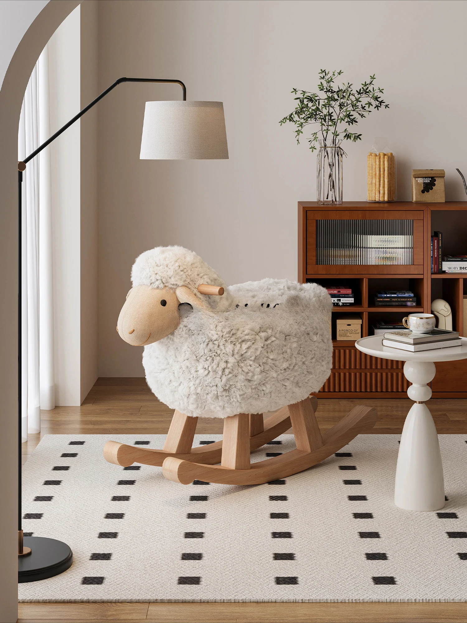 A Little sheep solid wood simple household leisure lazy sofa rocking chair