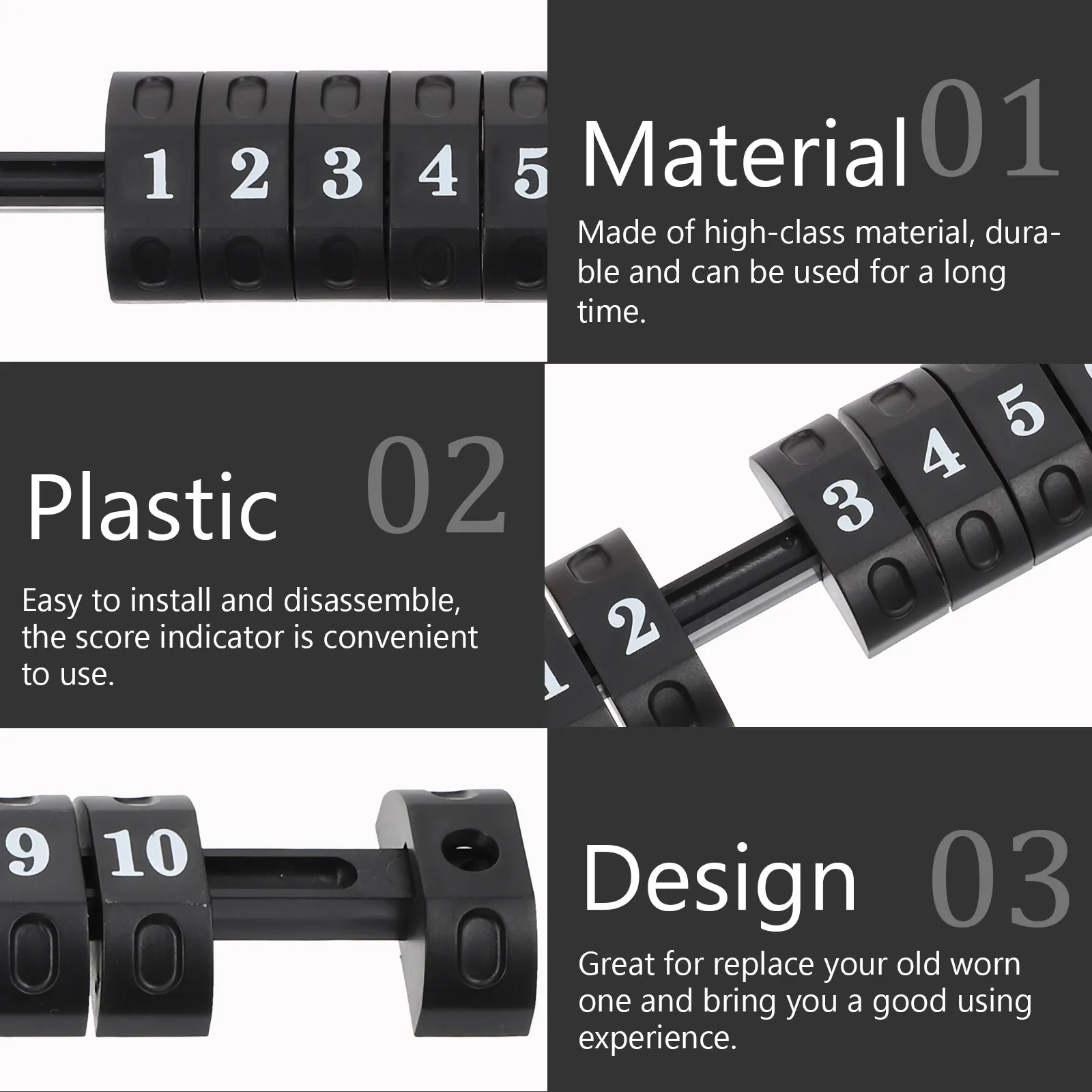 

2 шт. пластиковых счетчиков очков для футбольных столов, эффективный счетчик для бара, длительное использование, улучшает игровой процесс, универсальный размер