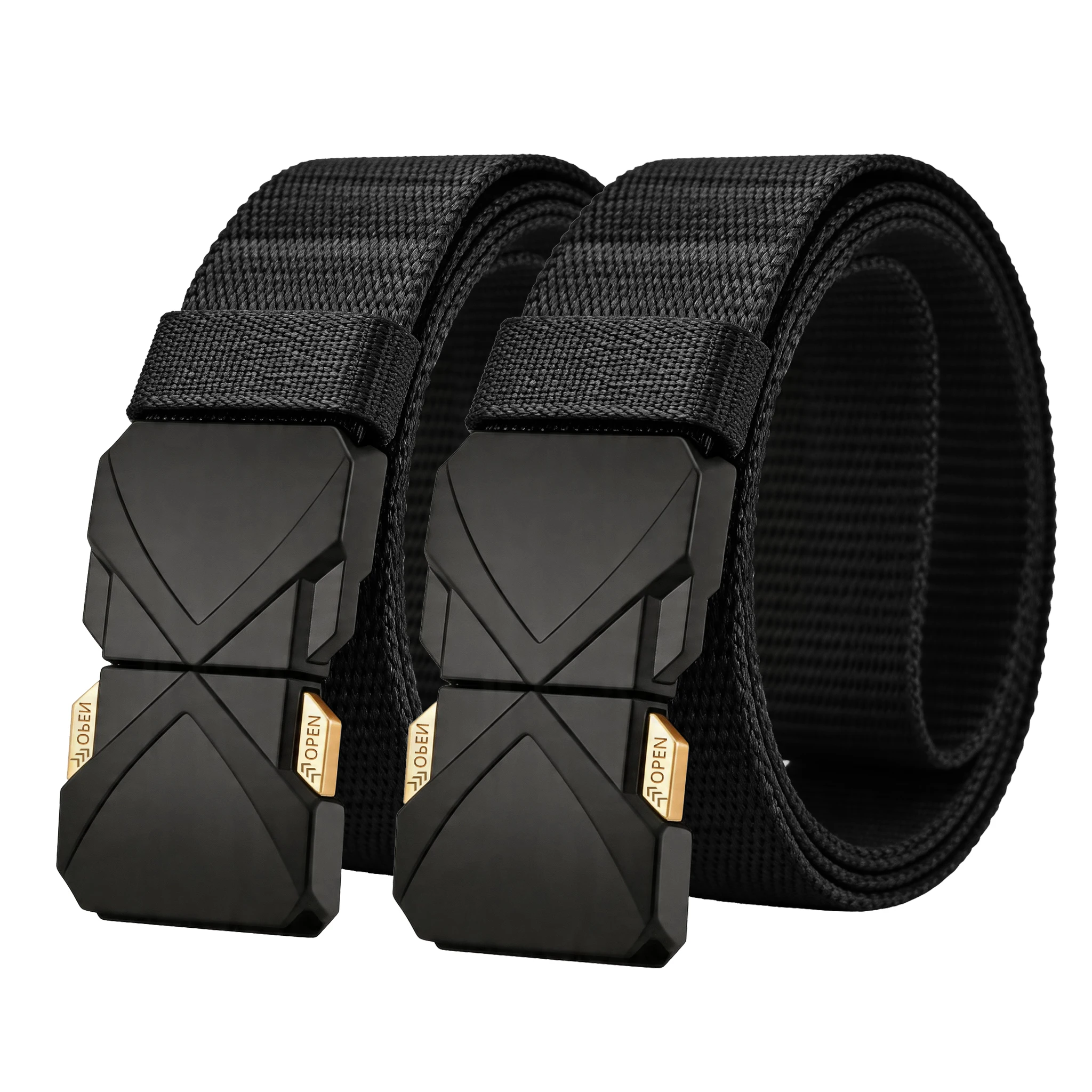 2pcs New Versatile Men's Tactical Belts - Durable, Adjustable Design - for Outdoor Hunting & Sports Enthusiasts