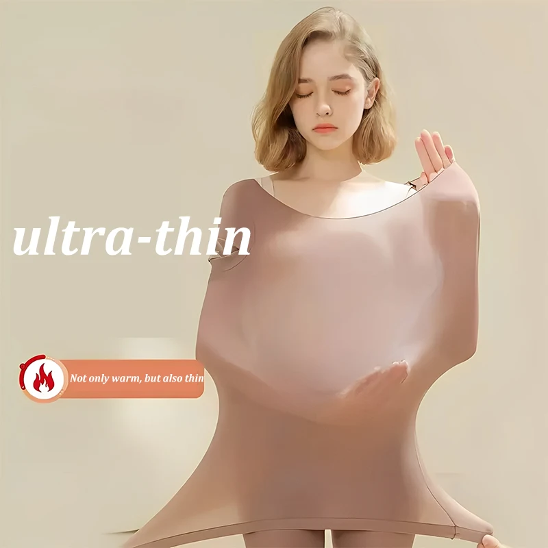 1 Set Sexy Women's Thermal Underwear Winter Clothes Seamless Thick Warm Lingerie Women Thermal Clothing Set Woman 2 Pieces image 4