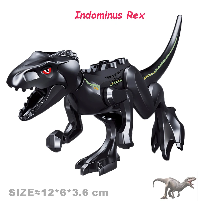 Cool Jurassic Dinosaurussen Wereld Velociraptor Triceratops Indominus T-Rex Model Monteren Bouwstenen Speelgoed Voor Kinderen Jongen Gift