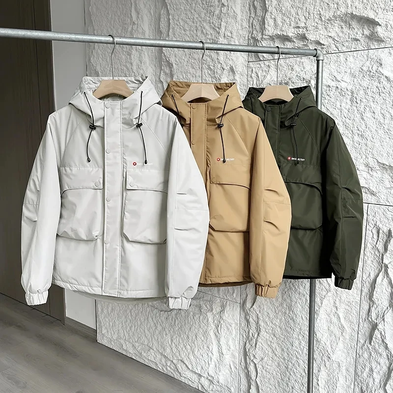 

Высококачественное хлопковое мужское пальто с ультразвуковым уплотнением, ветрозащитное, водонепроницаемое, теплое, осенне-зимнее, с капюшоном Faion Urban Sle