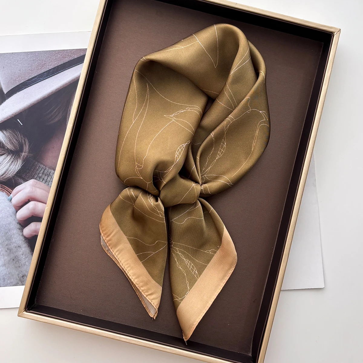 Design Print Scarf Silk Imitation Scarf for Women Square Hairbands Foulard Female Bandana Neck Kerchief Headbands 2026 New image 4