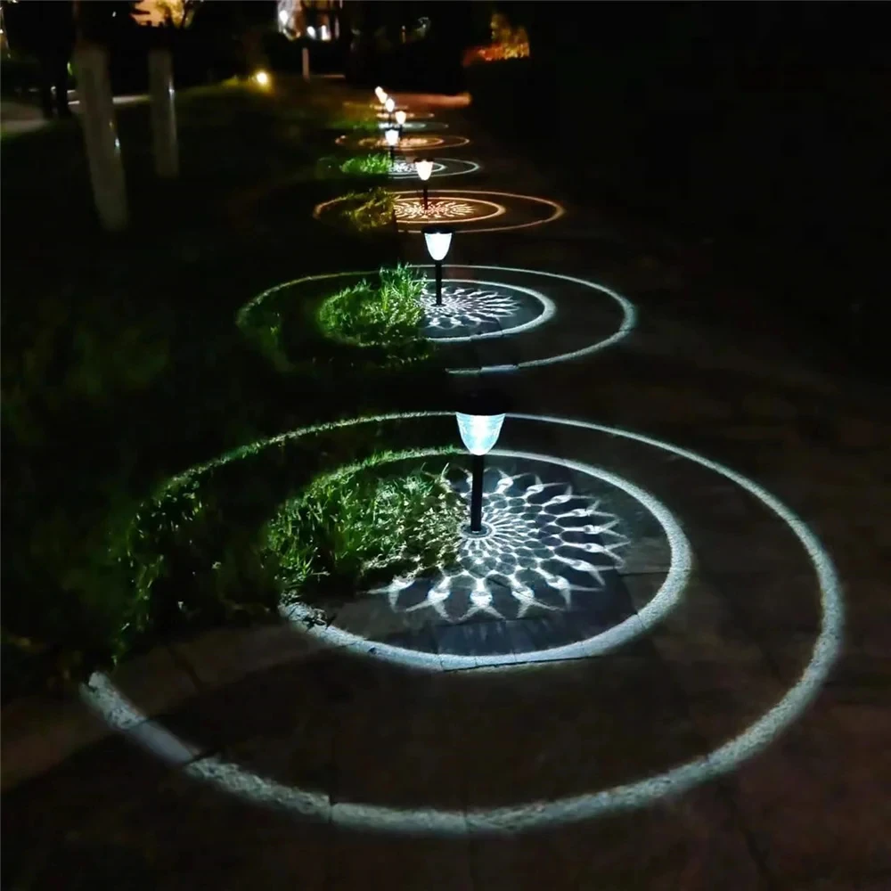 Lumières solaires de chemin de paysage à LED étanches, éclairage de jardin extérieur, lumières de pelouse et de cour, cercle d\'ombre, paquet de 1 à 4