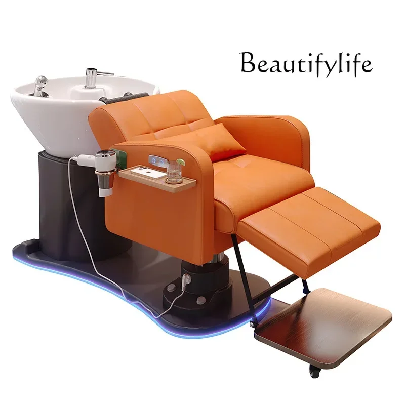 Intelligent Electric Hair Care and Flushing Bed Multifunctional Rotating Shampoo Bed Hair Salon Silk Domain Hair Care Chair