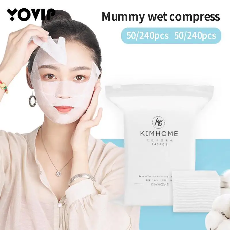 

50/240Pcs Disposable Skin Stretchable Wet Compress Cotton Makeup Remover Wipes Towel Facial Toner Skincare Cleaning Tools