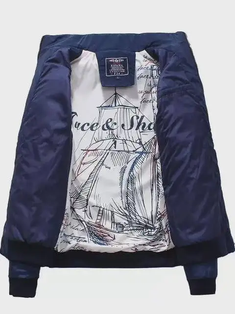 

Spring Autumn Thin ark Embroidery Men's Stand Collar Casual Jaet Large Size Men's Clothing Paul Youth Jaet Men Outerwear