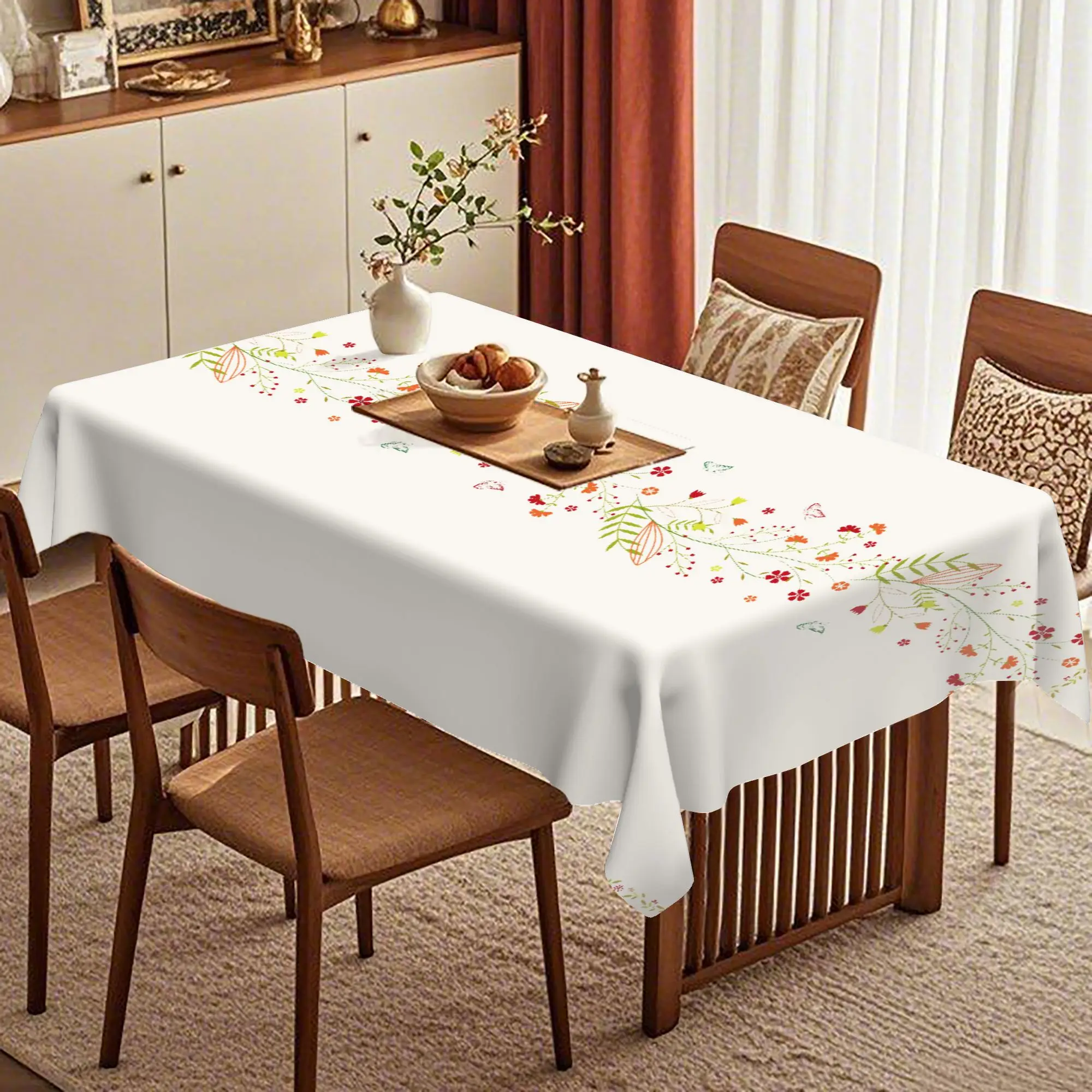 VIKAMA Damask & Tulip Tablecloth, 6 Designs, Waterproof Polyester Table Cover for Dining