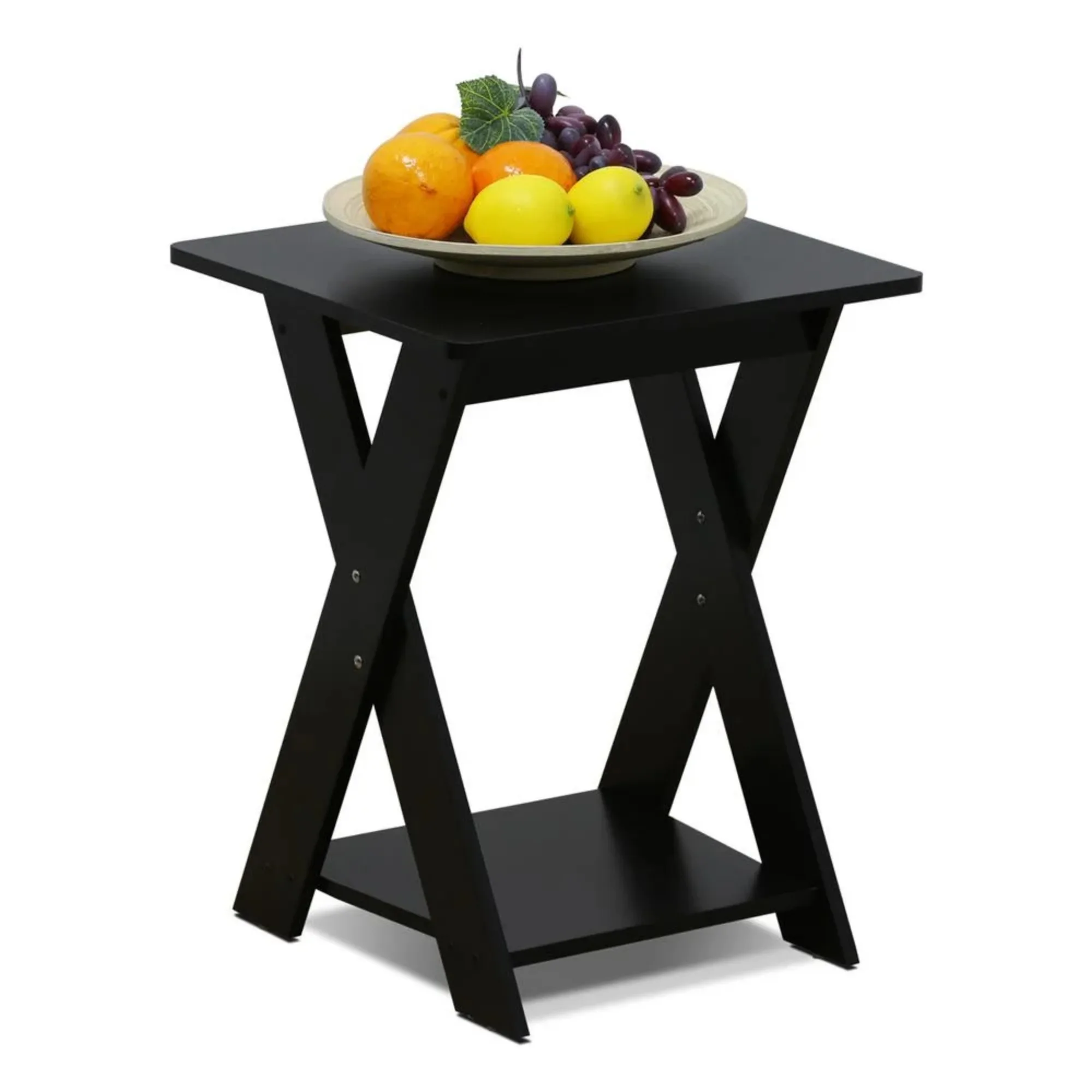 

Modern Engineered Wood Simplistic Criss-Crossed End Table in Espresso,Easy Assembly