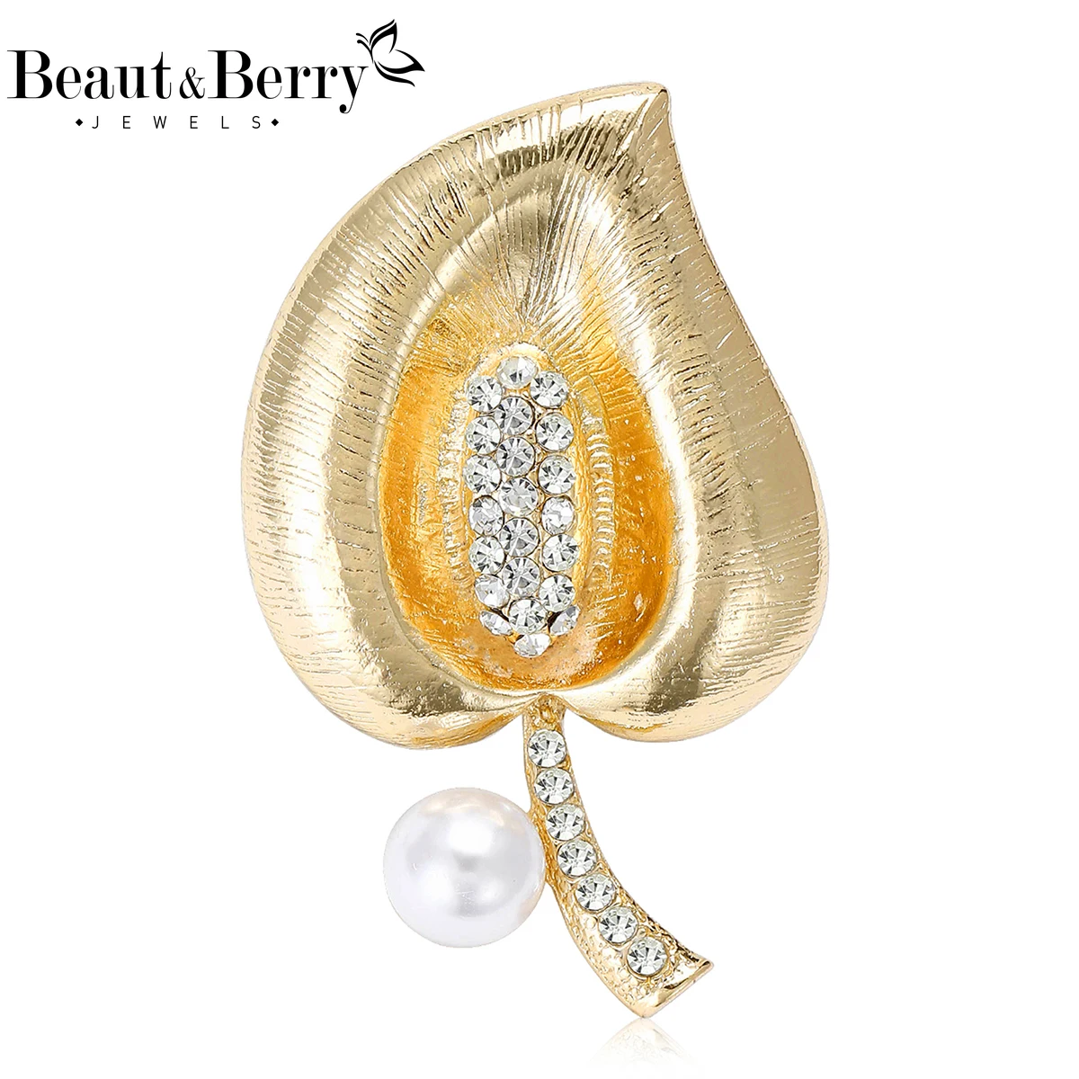 

Beaut&Berry Fashion Enamel Calla Lily Brooches for Women Unisex Plant Pins Casual Party Jewelry Accessories Gifts Decoration