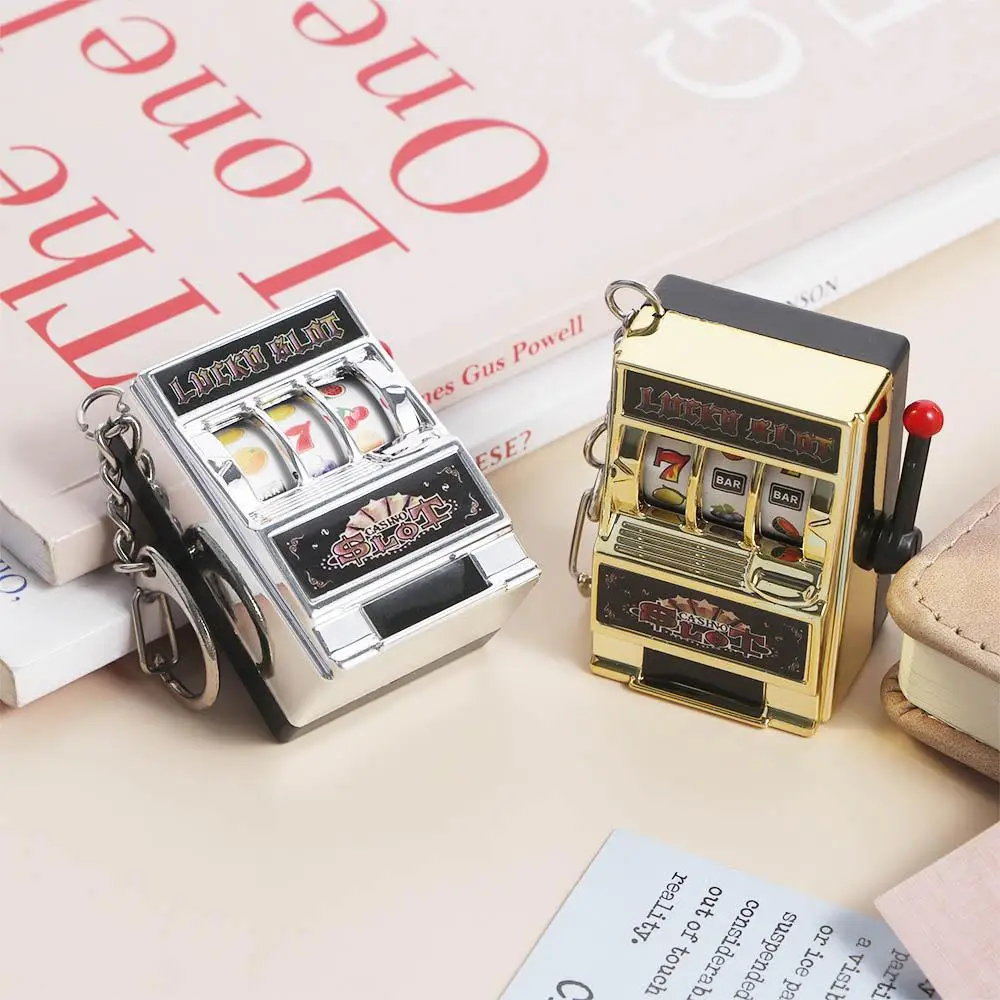 Pendant Funny Toys Gag Toys Funny Games for Children Fruit Machine Slot Machine Key Chains Lucky Jackpot Keyrings Safe Machine