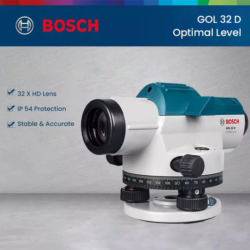 Bosch GOL 32 D Professional Optical Level Self-leveling Instrument 32X Magnification 120m Range Automatic Engineering Level