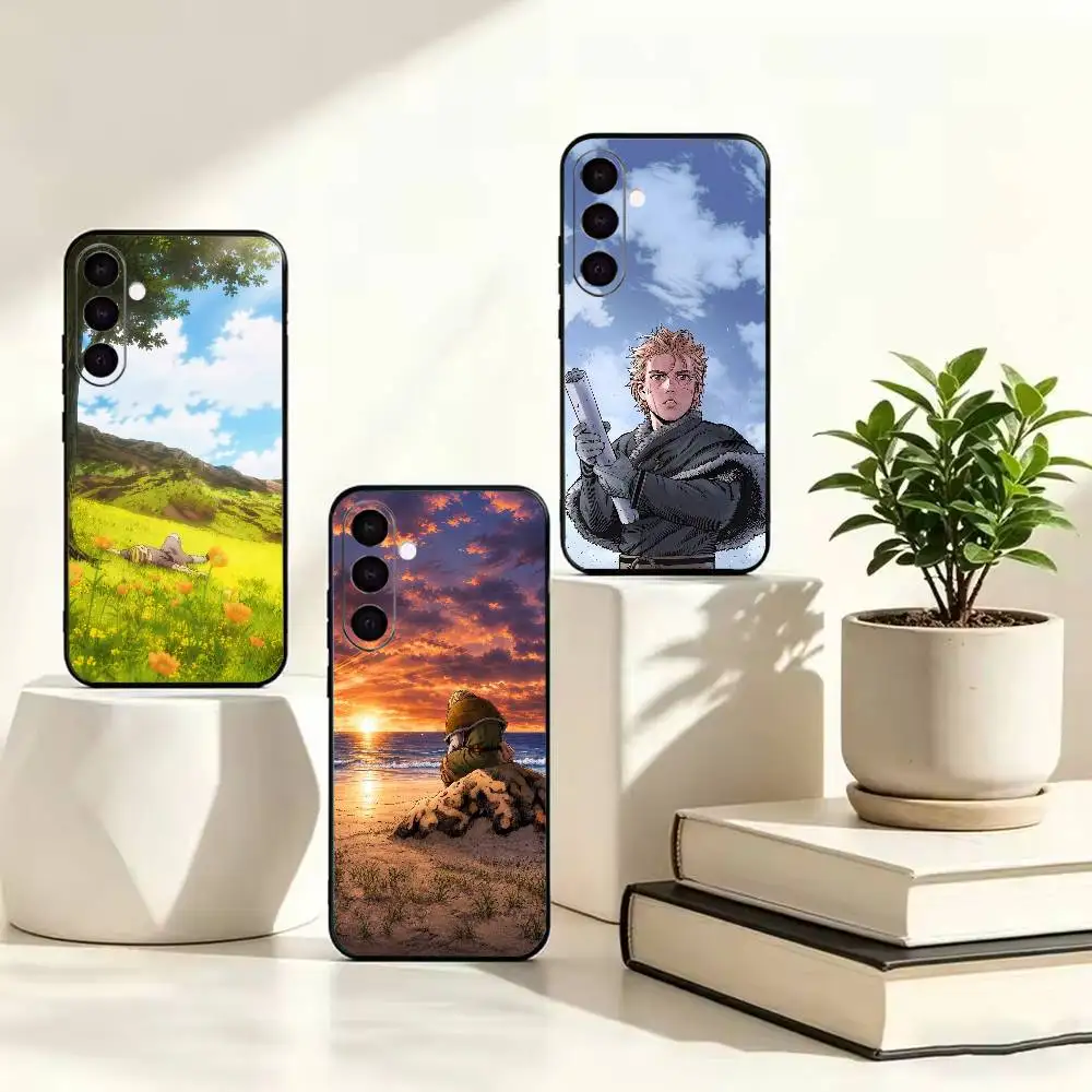 Anime V-Vinland Saga  Black Soft Silicone Phone Case for Samsung A73 A72 A53 A52 A32 A31 A22 A21 A20