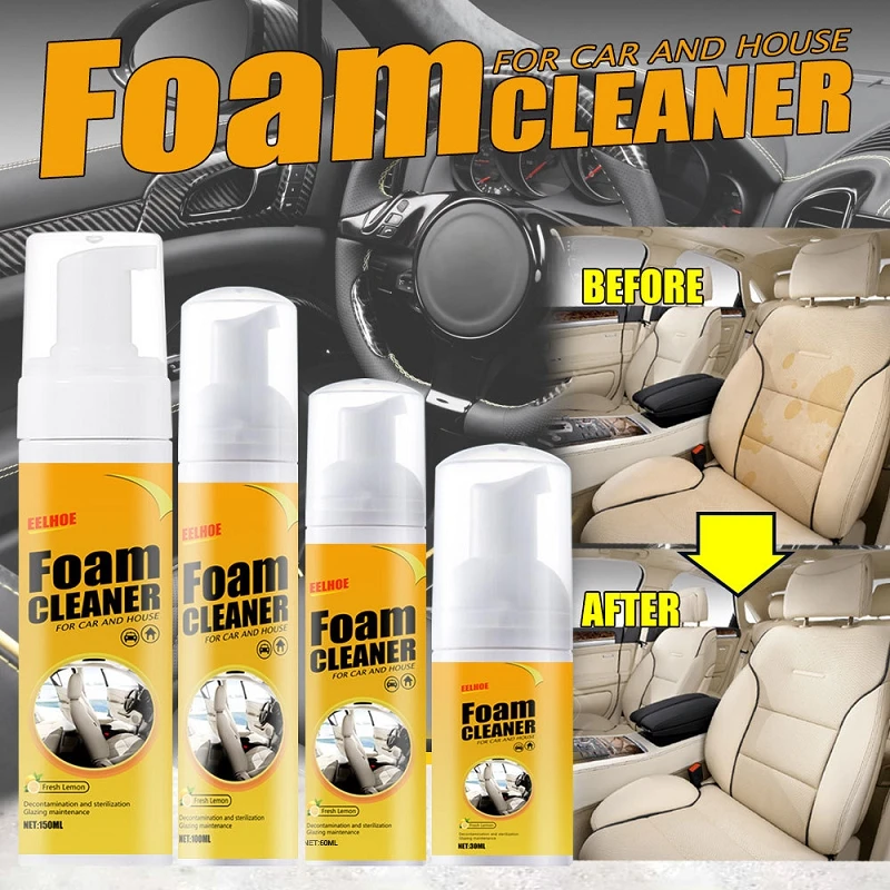 150ml Household Leather Seat Foam Cleaner Spray Multi-purpose Powerful Decontamination Cleaner for Car Interior