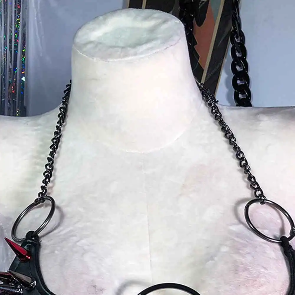 Y2K Neckholder Camisole TOPS E-Girls Emo Teen Hand Made Skull Harajuku Hip Hop Goth DIY 90er Jahre Kawaii Grunge Gothic Eco Punk Rock