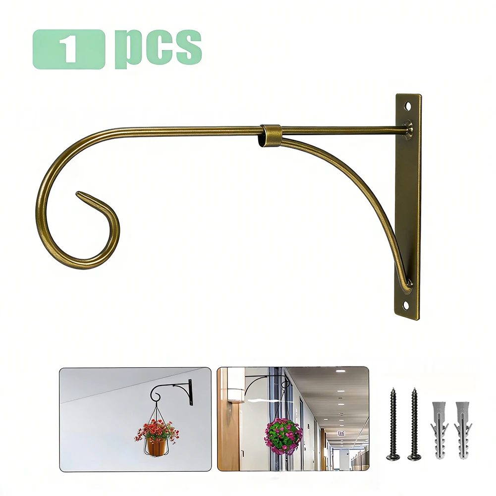 Hanging Basket Bracket Designed for Concrete Posts - For Outdoor Carbon Steel Flower Pot Hook 11 x 6.53 Inch with Mounting Kit