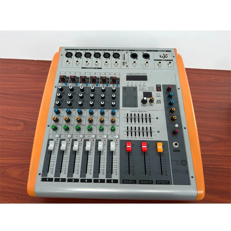 GT-6400 8/12CH MP3 تعمل بالطاقة جهاز مزج الصوت قوة 400 واط * 2CH/ 99DSP/1 مجموعة ستيريو/3 نطاقات EQ/48 فولت طاقة فانتوم/قطع منخفض #5