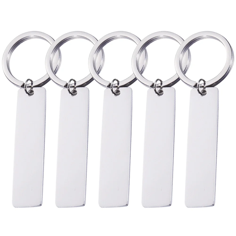 5 Pcs Blanks Tag Pendant Glossy Strip Hangtag Keychains Carving Making Tags