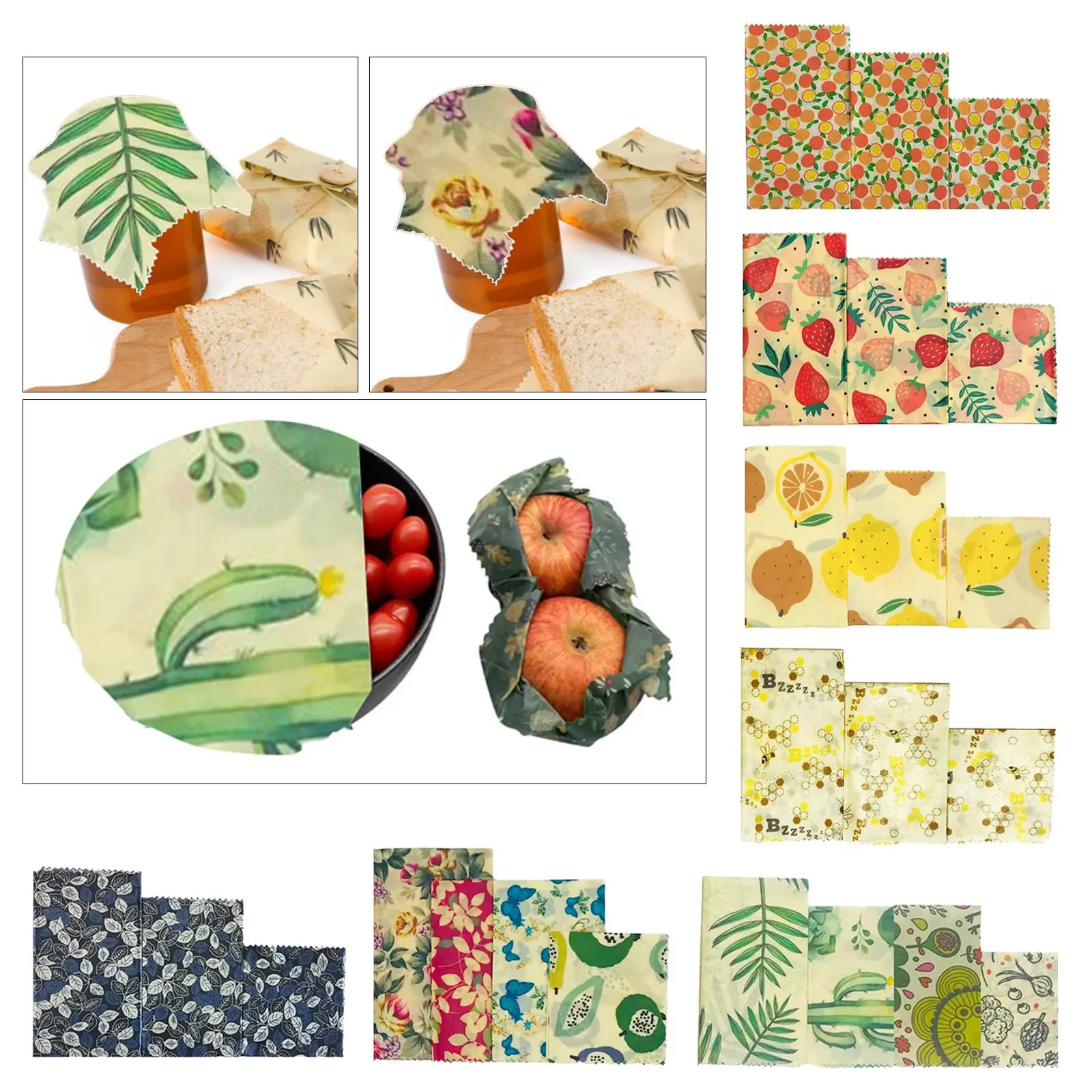 Beeswax Food Wraps Food Wrap for Bread & Sandwich Wrapping Sustainable