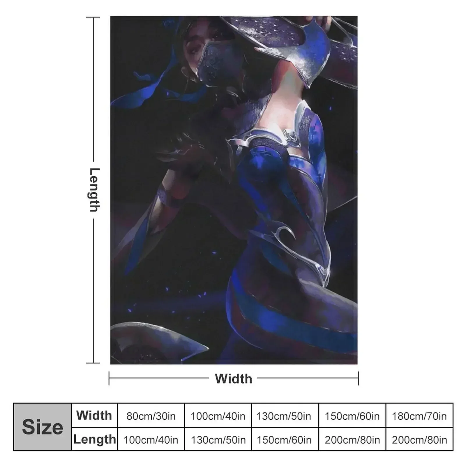 Kitana Mortal Kombat Throw Blanket couch cozy soft plush fuzzy picnic outdoor blanket