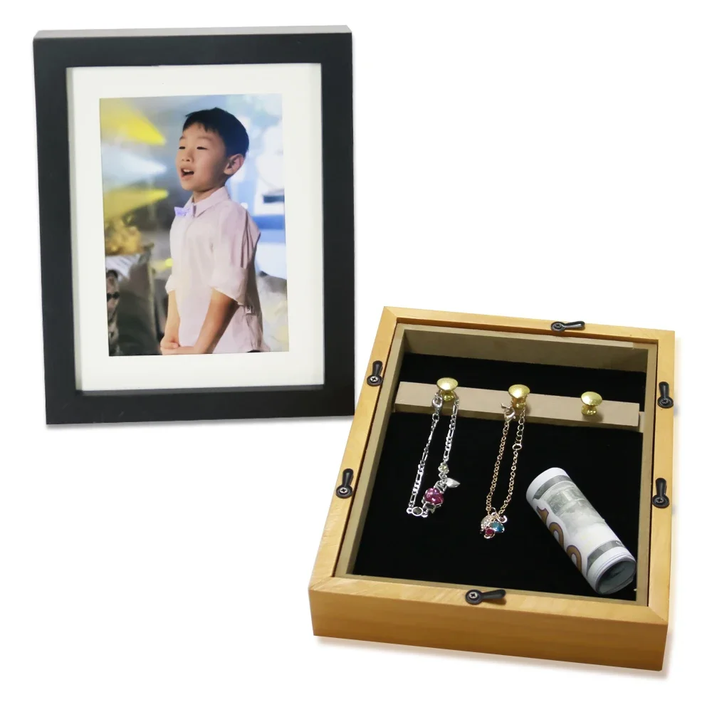 NEW Private Money Box Picture Frame Diversion Safe Hidden Secret Compartment Mini Home Office Security Stash Safe Jewelry Box