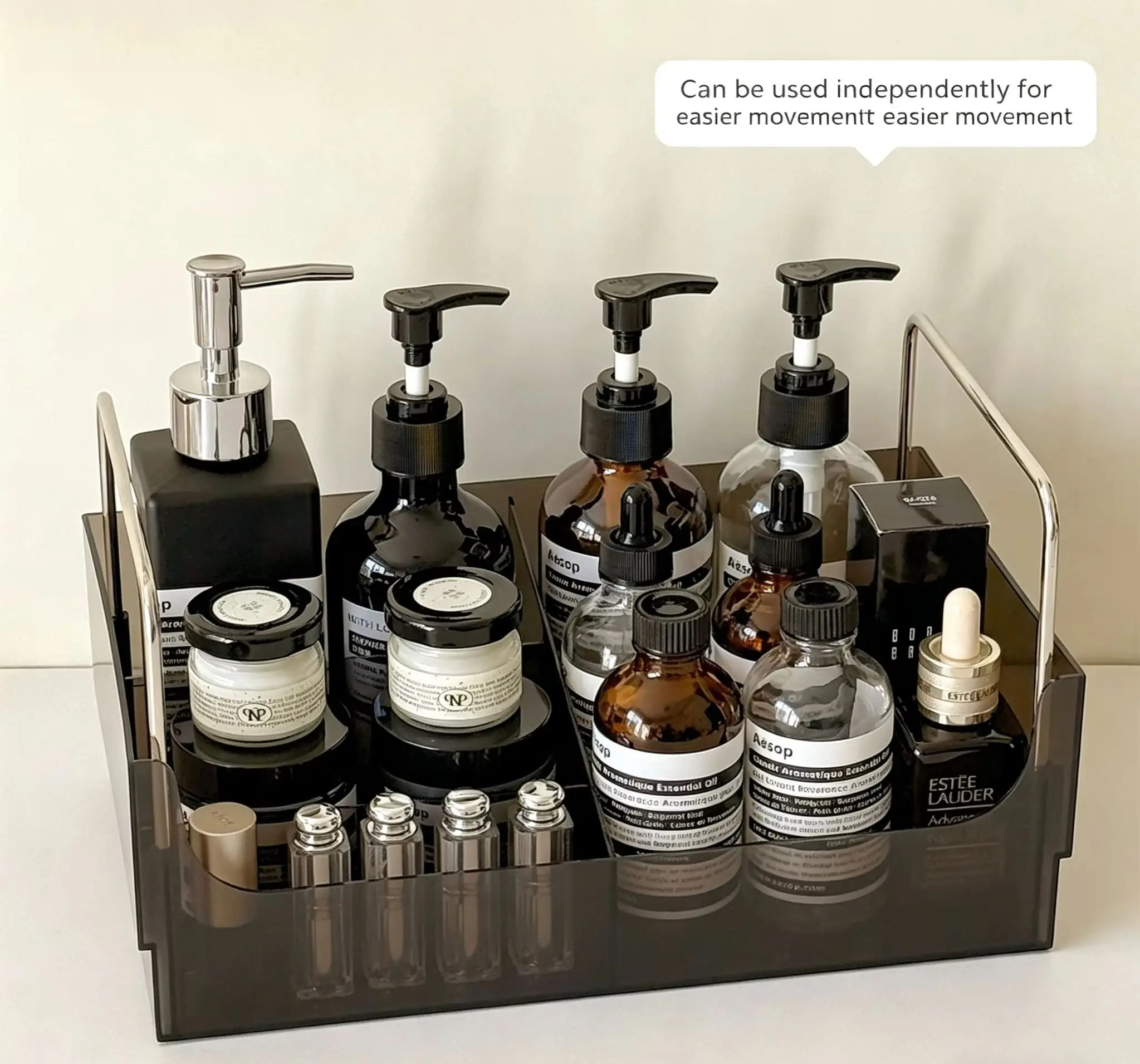 Makeup Organizer with Drawer Cosmetic Desk with Premium Touch Skincare Storage Rack Jewelry Box with Dustproof Cover