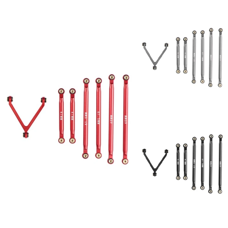 CNC Metal Suspension Rod Chassis Links Set For 1/24 RC Crawler Car Axial SCX24 AXI90081 Deadbolt AXI00004 B17 Parts