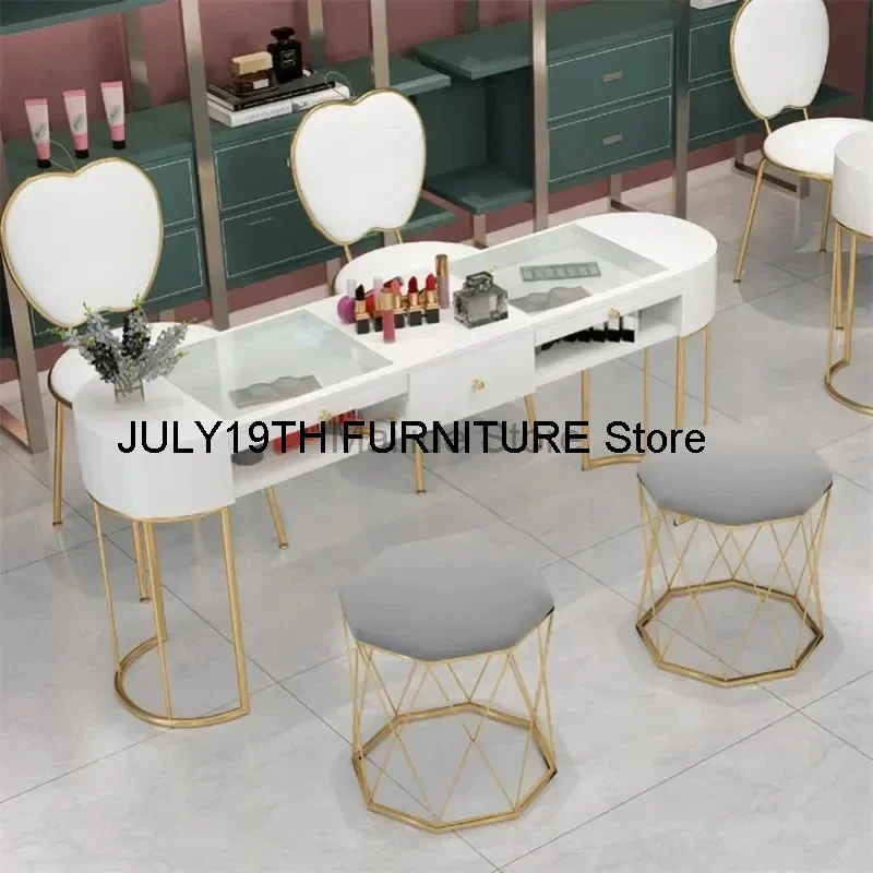 Nordic Wrought Iron Nail Tables For Commercial Furniture Manicure Table Creative Light Luxury Economical Upscale Mesa Manicura