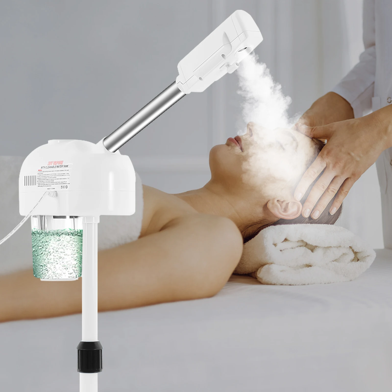جهاز بخار للوجه مملوء بالأوزون، معدات العناية بالبشرة، رطوبة البشرة، يزيل الأوساخ والزيت من المسام لصالونات التجميل والمنتجعات الصحية والمنزل