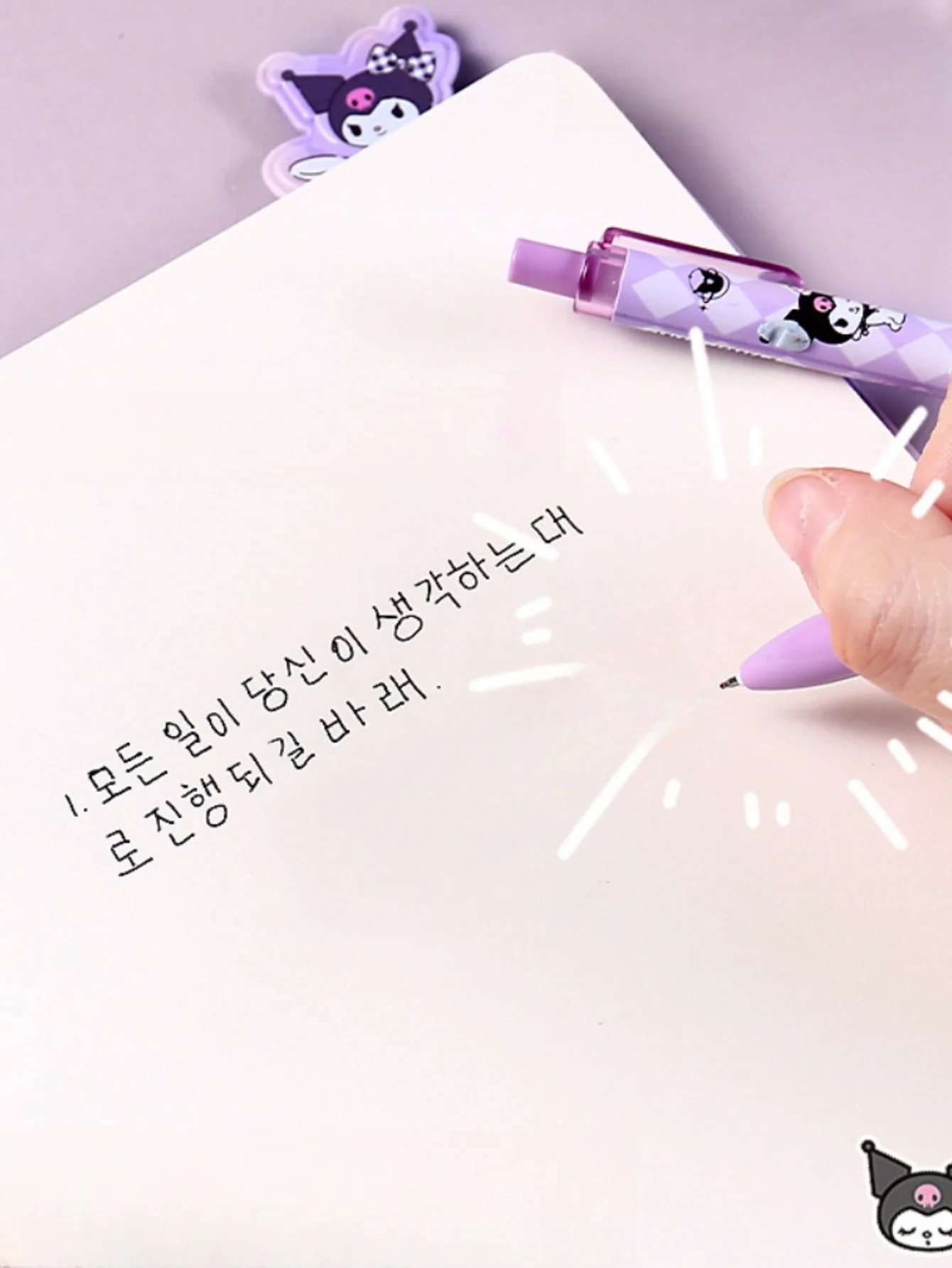 4/5/6 Stück/Set 0,55 mm Sanrio Kuromi Cinnamoroll Melody Kawaii Druck-Neutralstift-Box Cartoon Niedlicher Druckstift – Detail 3