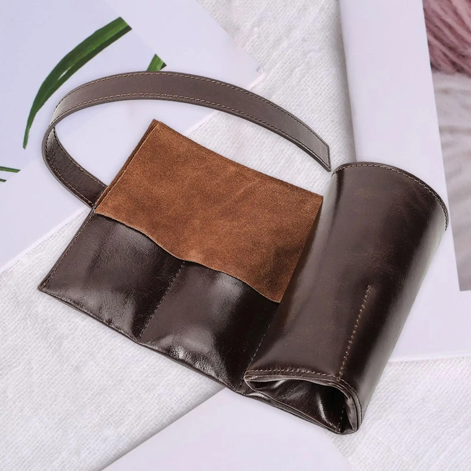 

Watch Storage Bag PU Leather Sturdy Gifts Anti Scratch Multipurpose 6 Separate