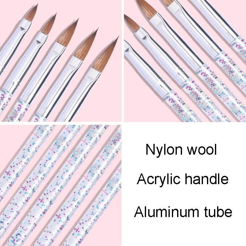 5Pcs Nagel Pinsel Set Acryl UV Gel Carving Glitter Stift Nagel Liefert Für Profis Maniküre Design Malerei Carving Pinsel