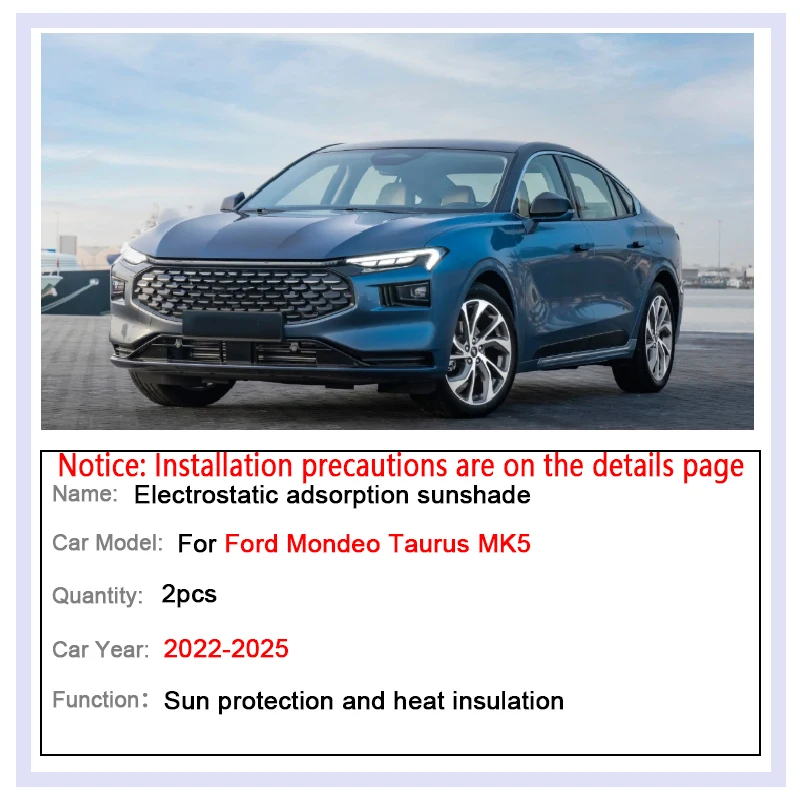 Car Roof Sunshade Fit For Ford Mondeo Taurus MK5 2022 2023 2024 2025 Electrostatic Sunroof Skylight Adsorption Auto Accessories