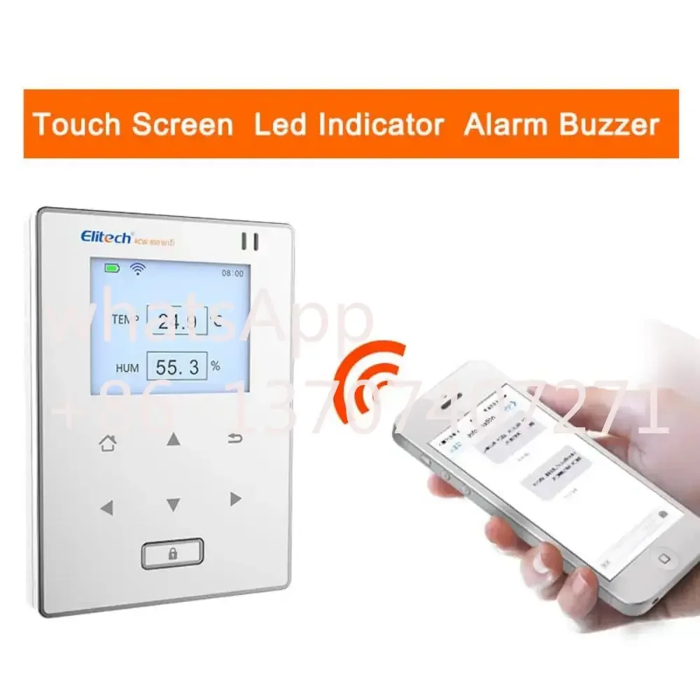 2024 Elitech RCW-800 Registrador de datos inalámbrico de temperatura y humedad en tiempo real Wifi con sonda externa