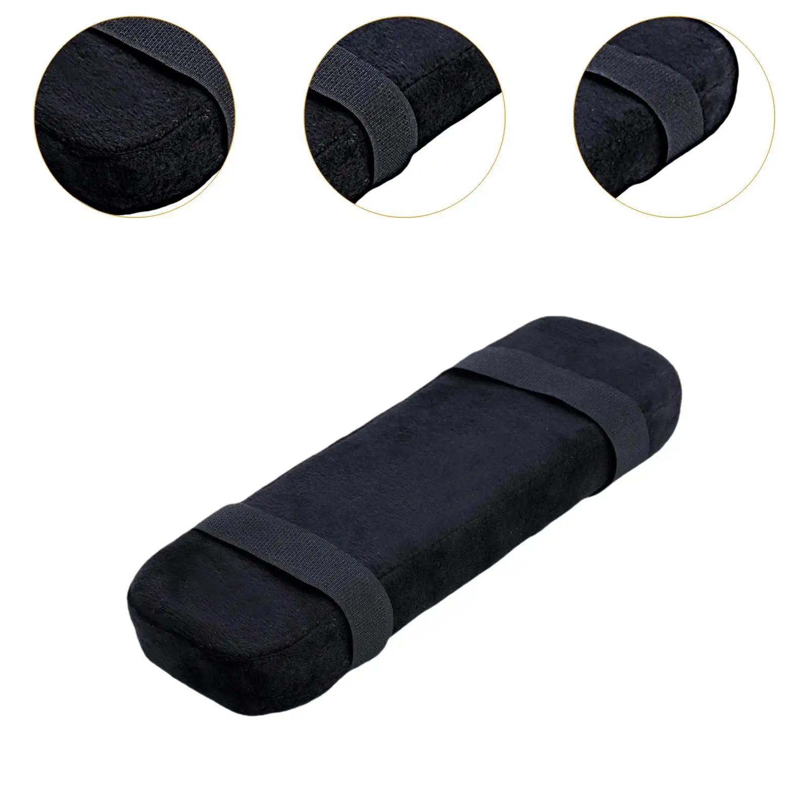Chair Armrest Pad with Elastic Straps Easy to Use Accessory Chair Arm Rest Cover for Computer Chairs Home Office Chairs Black
