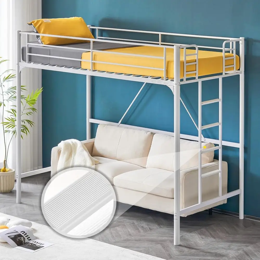 

Двухъярусная кровать Twin Size с высоким бортиком и резиновыми ступеньками для детей и взрослых