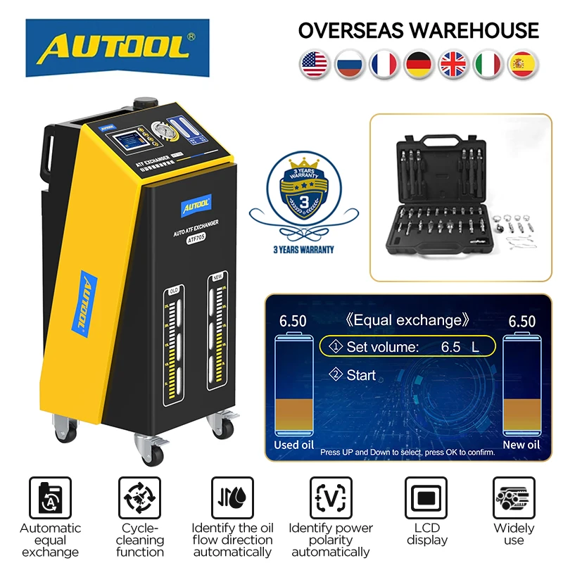 AUTOOL ATF705 ATF Exchanger Automatic Transmission Oil Change Machine Fuel Diesel Car Transmission Fluid Filling & Outing Tool