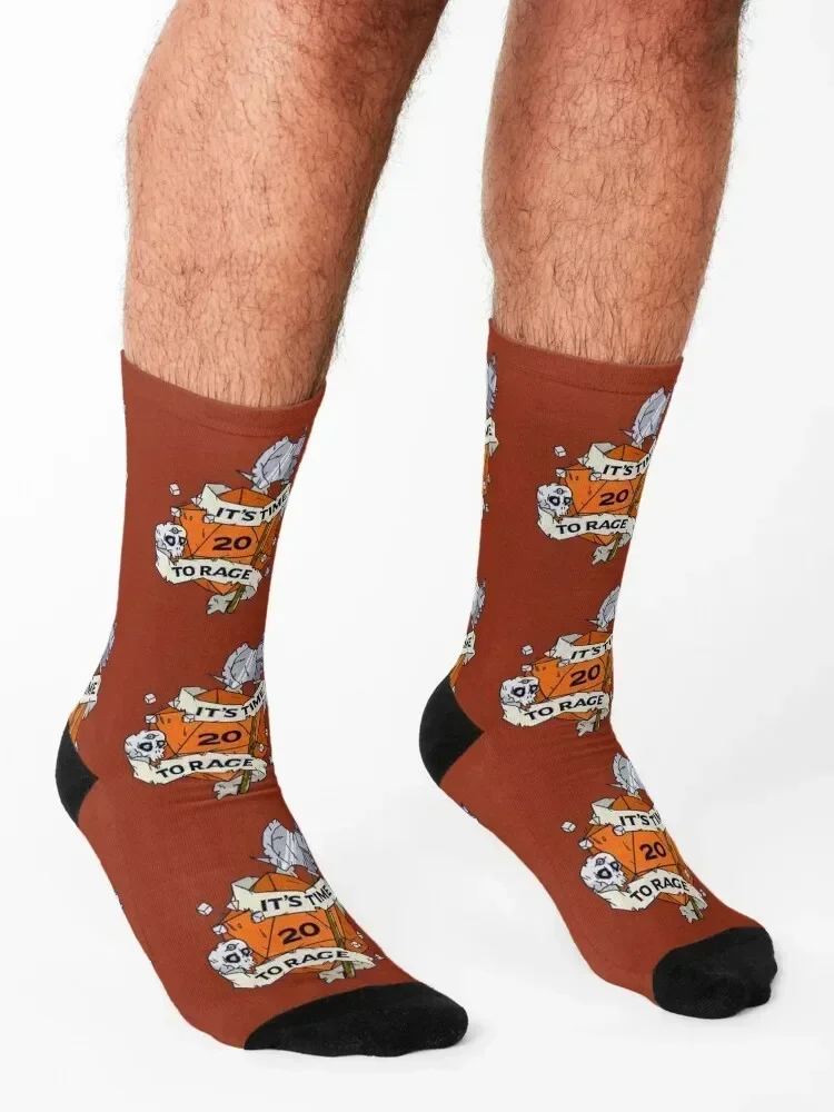 Tabletop RPG Barbarian - It's Time To Rage Socks luxe men cotton high quality new in's colored Man Socks Women's