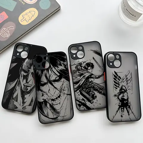 타이탄에 대한 애니메이션 공격 삼성 S24 S23 S22 S21 S20 S10 FE Note20 Note10 Plus Ultra Lite 5G 무광택 투명의 새 전화 케이스