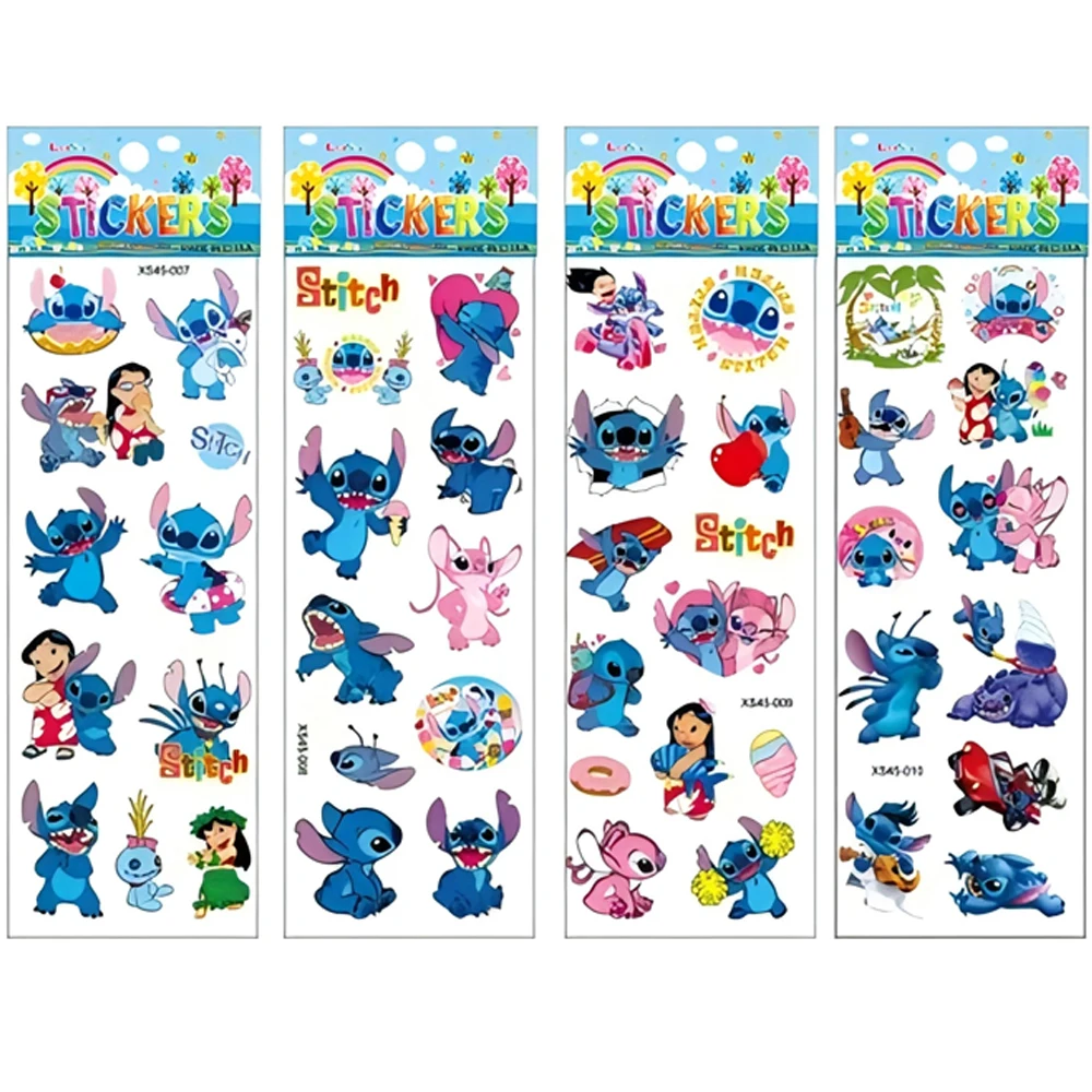 12 szt. Naklejki bąbelkowe Disney Cartoon Stitch Kawaii Anime 3D Puffy Hurtowe naklejki na laptopa telefon pamiętnik dla dzieci dziewczynka DIY zabawka naklejka prezent